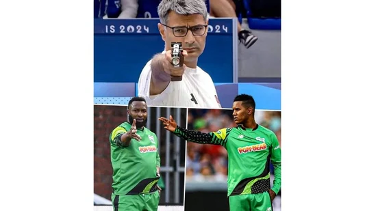 Kieron Pollard and Akeal Hossein Emulate Yusuf Dikec's Iconic Olympics Shooting Pose at The Hundred Final